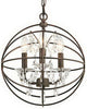 Kichler Lighting 34800 Coffee Copper Highlights Collection Three Hanging ORB with Crystal Pendant in Olde Bronze Finish