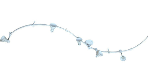 HD38635-(5)38653 Five Light LED Decorative White Glass Heads with 8 foot Flex Track in White Finish