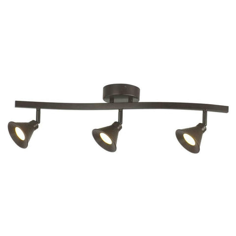 HB 38648 Three Light LED Integrated Hammered Shade Ceiling or Wall Track in Antique Bronze Finish