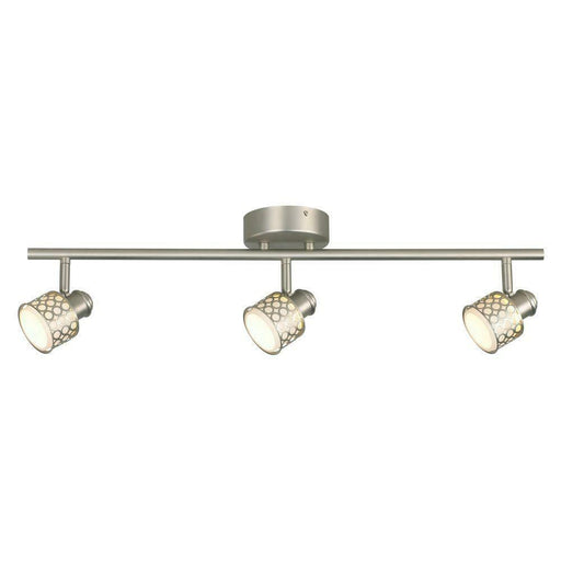 CE 38672 Three Light LED Directional Linear Ceiling Fixture with Glass Basket in Brushed Nickel Finish