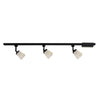 CE 38675 Three Light Linen Glass Linear Line Voltage Track Kit in Black Finish