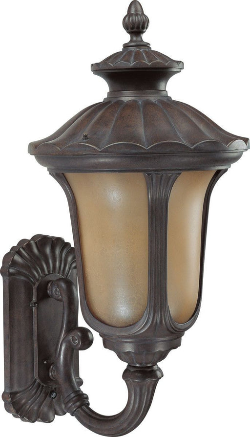 Nuvo Lighting 60-3901 Beaumont Collection One Light Energy Star Efficient GU24 Exterior Outdoor Wall Lantern in Fruitwood Finish
