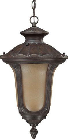Nuvo Lighting 60-3908 Beaumont Collection One Light Energy Star Efficient GU24 Exterior Outdoor Hanging Lantern in Fruitwood Finish