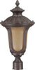 Nuvo Lighting 60-3909 Beaumont Collection One Light Energy Star Efficient GU24 Exterior Outdoor Post Lantern in Fruitwood Finish