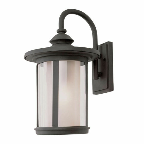 Trans Globe Lighting PL-440041BK-LED One Light GU24 LED Outdoor Wall Mount Lantern in Black Finish
