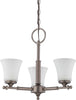 Nuvo Lighting 60-4016 Teller Collection Three Light Hanging Chandelier in Aged Pewter Finish