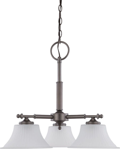 Nuvo Lighting 60-4023 Teller Collection Three Light Hanging Chandelier in Aged Pewter Finish