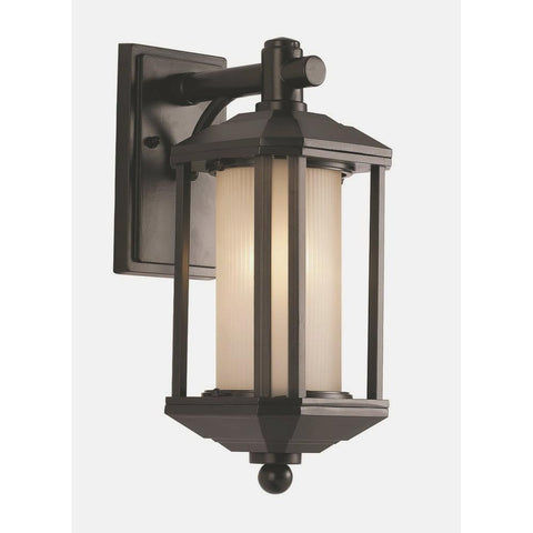 Trans Globe Lighting PL-440250 ORB-LED Downtown Trolley Collection One Light GU24 LED Outdoor Wall Mount Lantern in Rubbed Oil Bronze Finish