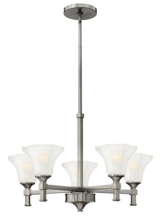 Hinkley Lighting 4045 BN Abbie Collection Five Light Hanging Chandelier in Brushed Nickel Finish