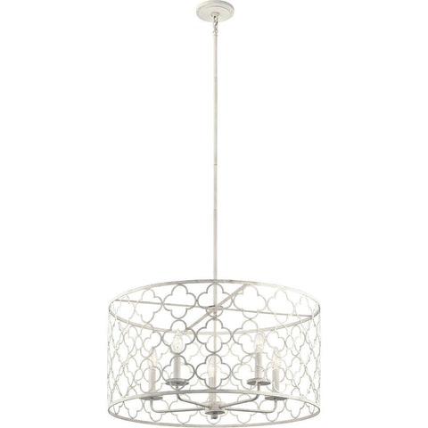 Kichler Lighting 43827ANW Signature Collection Five Light Hanging Pendant Chandelier in Antique White Finish
