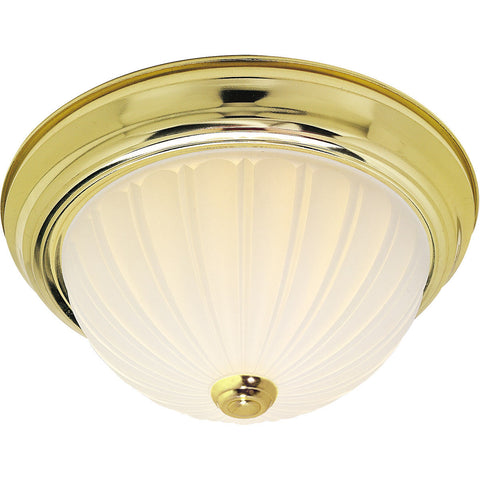 Nuvo Lighting 60-440 Signature Collection Two Light Energy Star Efficient GU24 Flush Ceiling Mount in Polished Brass Finish