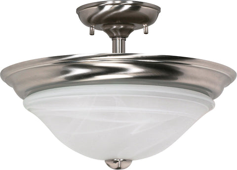 Nuvo Lighting 60-464 Triumph Collection Two Light Energy Star Efficient GU24 Semi Flush Ceiling Mount  in Brushed Nickel Finish