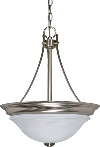 Nuvo Lighting 60-465 Triumph Collection Two Light Energy Star Efficient GU24 Hanging Pendant Chandelier  in Brushed Nickel Finish