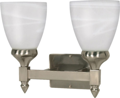 Nuvo Lighting 60-467 Triumph Collection Two Light Energy Star Efficient GU24 Bath Vanity Wall Mount in Brushed Nickel Finish