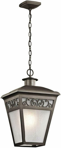 Kichler Lighting 49615 OZ Park Row Collection One Light Exterior Outdoor Hanging Lantern in Olde Bronze Finish