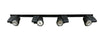 Nora NTE-810-BLK Four Light Pillar LED Track Kit with End Feed Cord and Plug in Black Finish