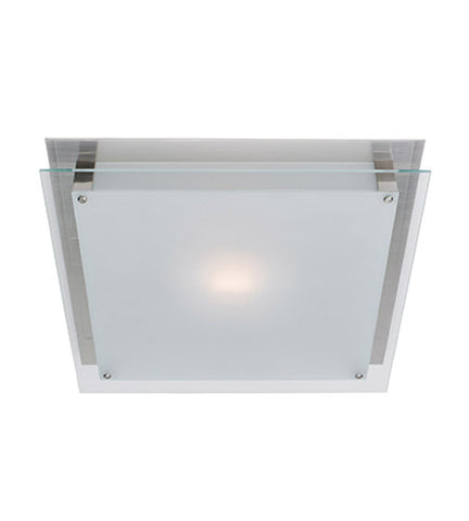 Access Lighting 50030BS-FST Vision Collection One Light Halogen Flush Ceiling Mount in Brushed Steel Finish