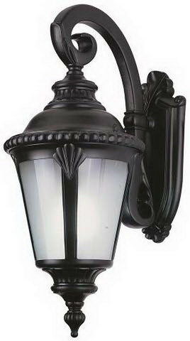 Trans Globe Lighting PL-45043BK-LED Stonebridge Italian Estate Collection One Light LED Outdoor Wall Mount Lantern in Black Finish