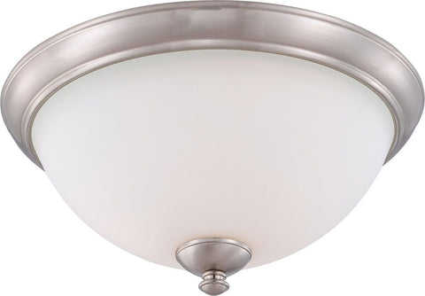 Nuvo Lighting 60-5061 Patton Collection Three Light Energy Star Efficient GU24 Flush Ceiling Mount in Brushed Nickel Finish