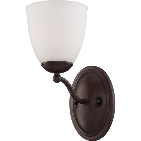 Nuvo Lighting 60-5151 Patton Collection One Light Energy Star Efficient GU24 Wall Sconce in Prairie Bronze Finish