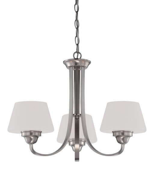 Nuvo Lighting 60-5224 Ludlow Collection Three Light Hanging Chandelier in Brushed Nickel Finish