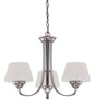 Nuvo Lighting 60-5224 Ludlow Collection Three Light Hanging Chandelier in Brushed Nickel Finish