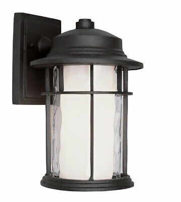 Trans Globe Lighting PL-45290-BK-LED One Light Exterior Outdoor Wall Lantern in Black Finish