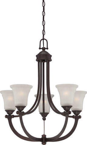 Nuvo Lighting 60-5315 Monroe Collection Five Light Hanging Chandelier in Georgetown Bronze Finish