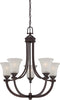 Nuvo Lighting 60-5315 Monroe Collection Five Light Hanging Chandelier in Georgetown Bronze Finish