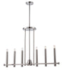 Nuvo Lighting 60-5342 Telegraph Collection Seven Light Hanging Linear Pendant Chandelier in Polished Nickel Finish