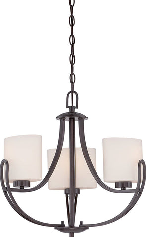 Nuvo Lighting 60-5398 Lola Collection Three Light Hanging Chandelier in Georgetown Bronze Finish