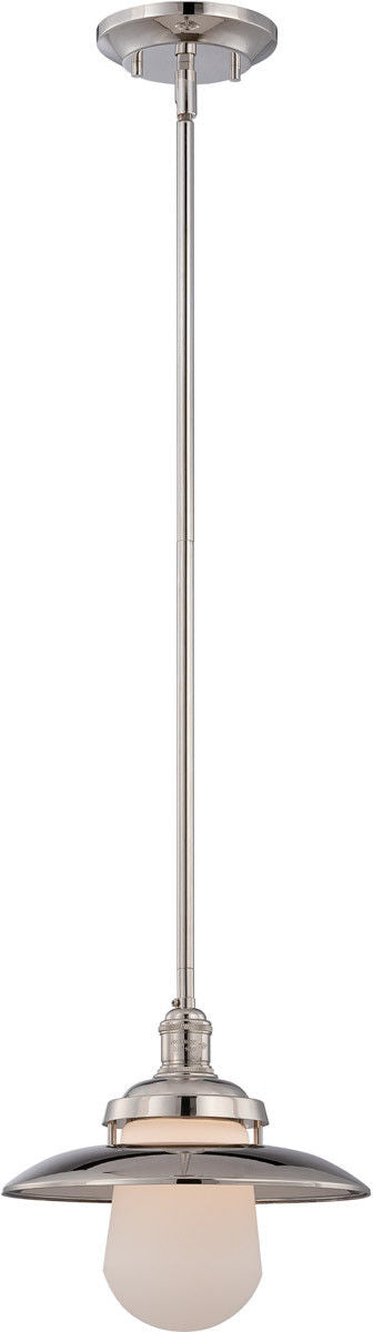 Nuvo Lighting 60-5421 Bayport Collection One Light Pendant in Polished Nickel Finish