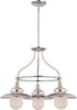 Nuvo Lighting 60-5423 Bayport Collection Three Light Hanging Chandelier in Polished Nickel Finish