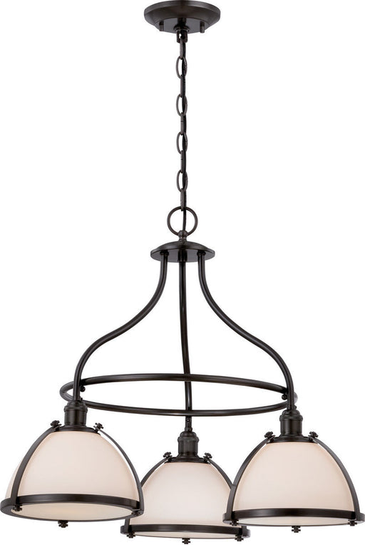 Nuvo Lighting 60-5533 Sagamore Collection Three Light Hanging Pendant Chandelier in Aged Bronze Finish