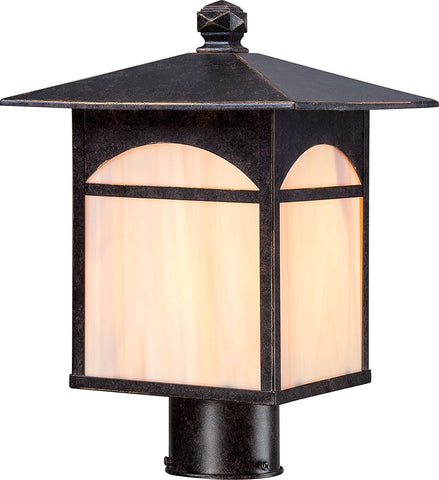Nuvo Lighting 60-5755 Canyon Collection One Light Energy Efficient GU24 Exterior Outdoor Post Lantern in Umber Bronze Finish