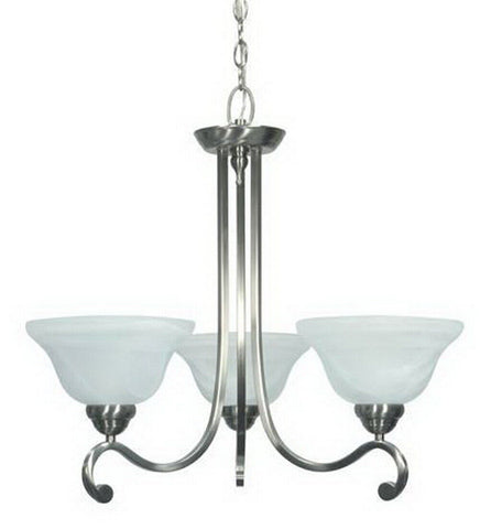 Nuvo Lighting 60-3225 Three Light LED Hanging Chandelier in Brushed Nickel Finish