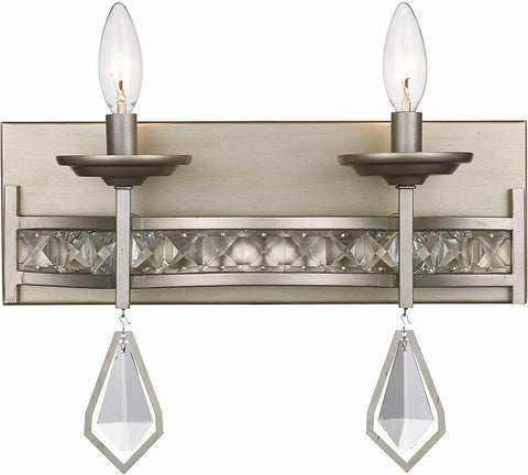 Trans Globe Lighting 70772 ASL Two Light Bath Vanity Wall Fixture in Antique Silver Finish