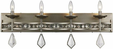 Trans Globe Lighting 70774 ASL Four Light Bath Vanity Wall Fixture in Antique Silver Finish