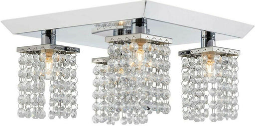 Noma 052-8001-6 Four Light Semi Flush Ceiling  Light in Chrome Finish with Crystal