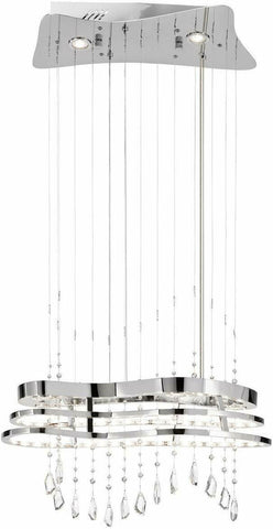 Elan by Kichler Lighting 83120 Kascade Collection Integrated LED Hanging Pendant Chandelier in Polished Chrome Finish