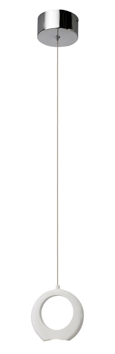 Elan by Kichler Lighting 83317 Zuy Collection LED Hanging Mini Pendant in White and Chrome Finish