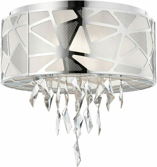 Elan by Kichler Lighting 83585 Angelique Collection Five Light Flush Mount Drum Ceiling Light in Polished Chrome Finish