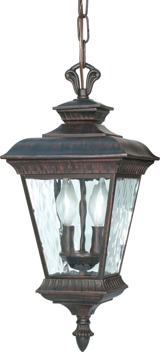 Nuvo Lighting 60-973 Charter Collection Two Light Exterior Outdoor Hanging Lantern in Old Penny Bronze Finish