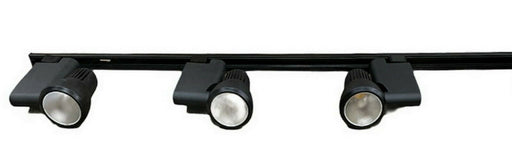 Nora NTE-810-BLK Three Light Pillar LED Track Kit with End Feed Cord and Plug in Black Finish