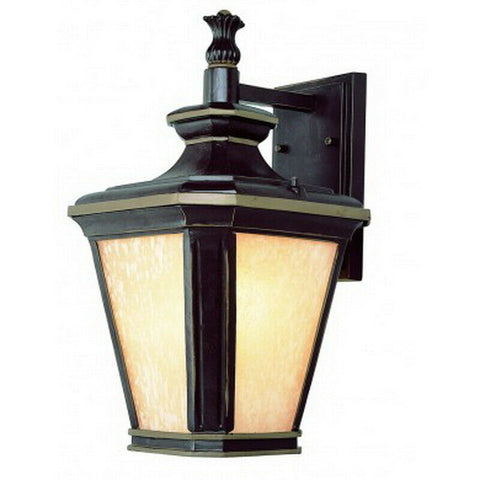 Trans Globe Lighting PL-45841 BGO-LED One Light Exterior Outdoor Wall Mount Lantern in Brown Finish with Gold Accents