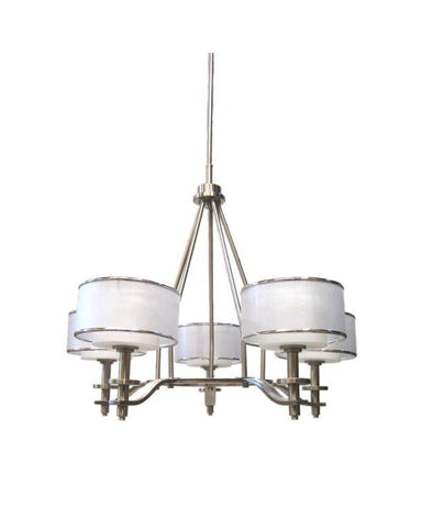 Quoizel Lighting HSW5005 BN Hillsview Collection Five Light Chandelier in Brushed Nickel Finish - Quality Discount Lighting