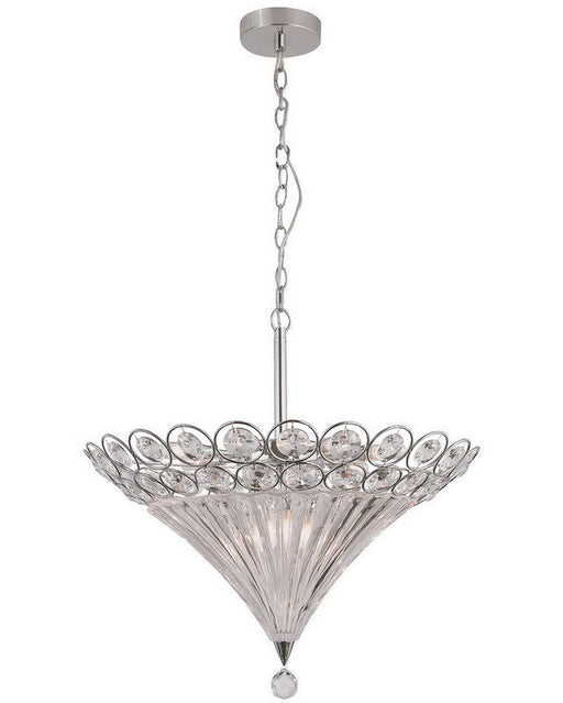 Trans Globe Lighting MDN-915 Ten Light Pendant Chandelier in Polished Chrome Finish and Crystal - Quality Discount Lighting