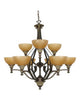 Nuvo Lighting 60-1091 Rockport Tuscano Nine Light Chandelier in Dorado Bronze Finish - Quality Discount Lighting