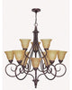 Nuvo Lighting 60-2400 Moulan Collection Twelve Light Energy Efficient Fluorescent Chandelier in Copper Bronze Finish - Quality Discount Lighting