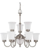 Nuvo Lighting 60-2809 Salem Collection Eleven Light Chandelier in Brushed Nickel Finish - Quality Discount Lighting
